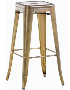 Tabouret de bar indus en Métal Doré Narlix - 1