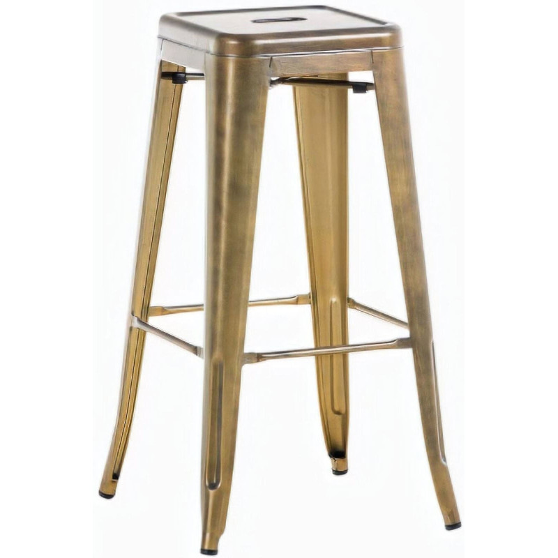 Tabouret de bar indus en Métal Doré Narlix - 1