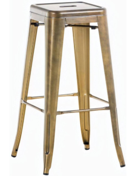 Tabouret de bar indus en Métal Doré Narlix - 1