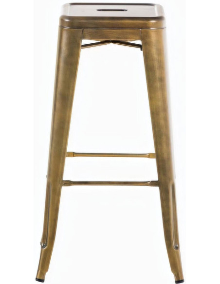 Tabouret de bar indus en Métal Doré Narlix - 2