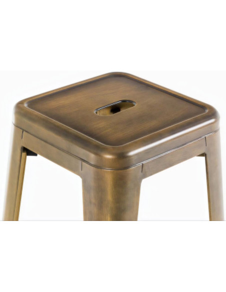 Tabouret de bar indus en Métal Doré Narlix - 3
