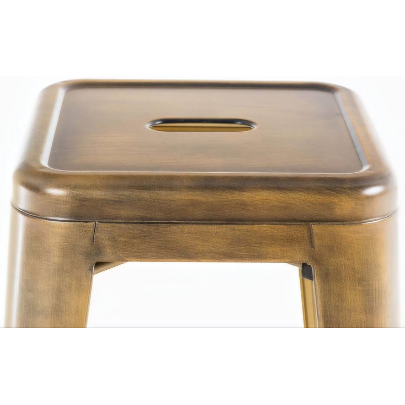Tabouret de bar indus en Métal Doré Narlix - 4