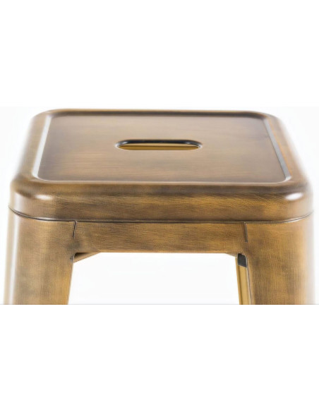 Tabouret de bar indus en Métal Doré Narlix - 4