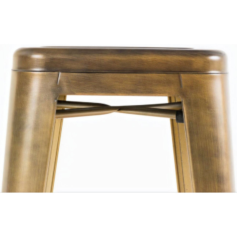 Tabouret de bar indus en Métal Doré Narlix - 5