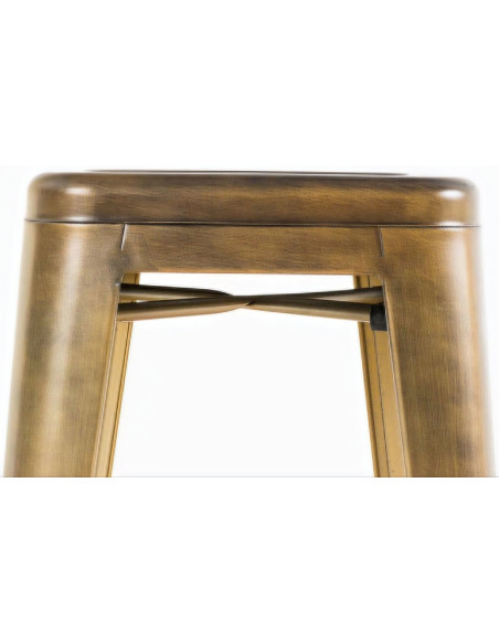 Tabouret de bar indus en Métal Doré Narlix - 5