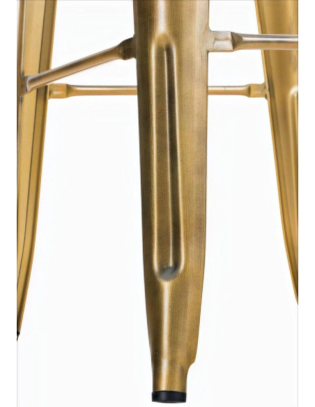 Tabouret de bar indus en Métal Doré Narlix - 6