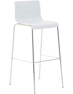 Tabouret de bar minimaliste en Polypropylène Blanc Métal Argenté Zavria - 1