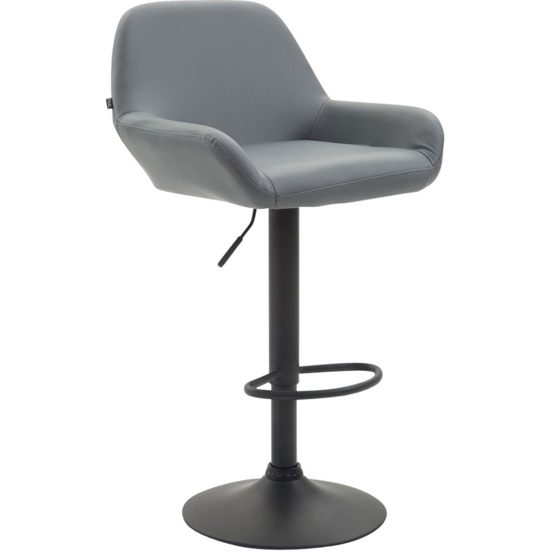 Tabouret de bar moderne en Polyuréthane Gris Métal Noir Gylvan - 1