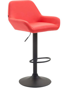 Tabouret de bar moderne en Polyuréthane Rouge Métal Noir Gylvan - 1