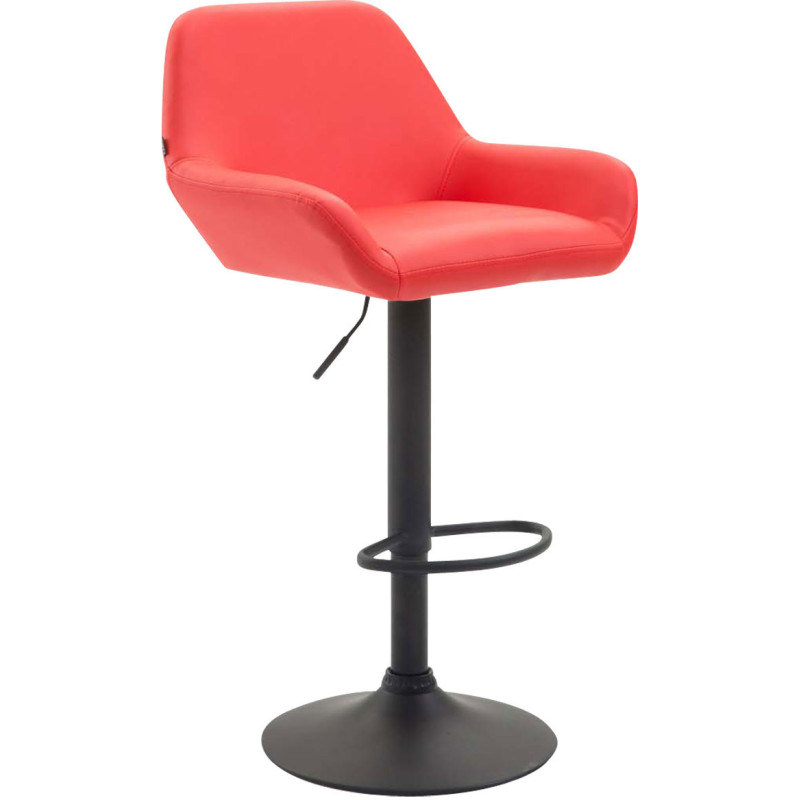 Tabouret de bar moderne en Polyuréthane Rouge Métal Noir Gylvan - 1