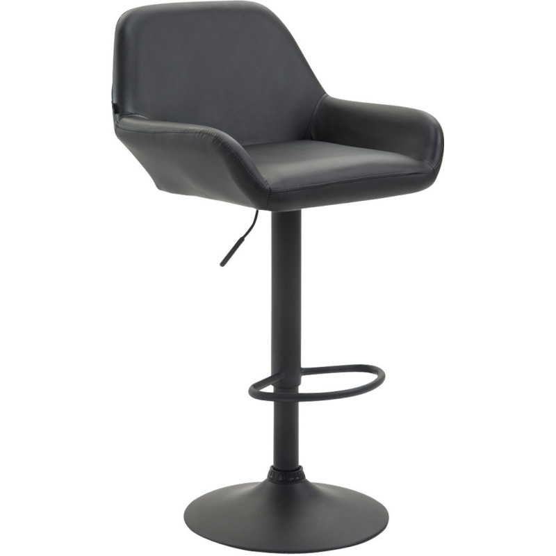 Tabouret de bar moderne en Polyuréthane Noir Métal Noir Gylvan - 1