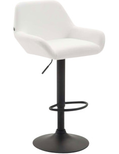 Tabouret de bar moderne en Polyuréthane Blanc Métal Noir Gylvan - 1