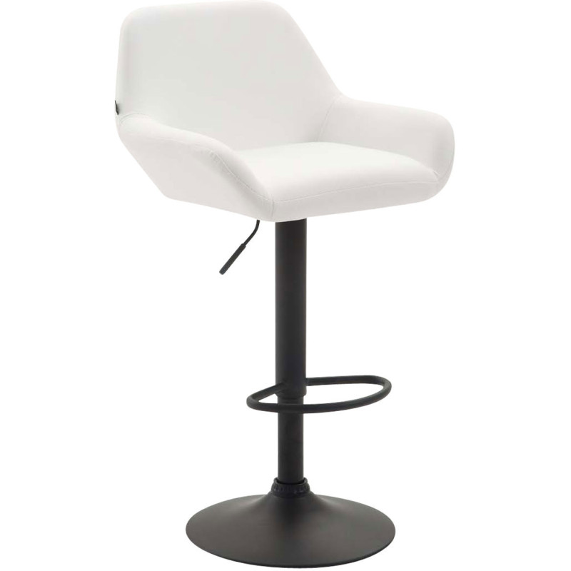 Tabouret de bar moderne en Polyuréthane Blanc Métal Noir Gylvan - 1