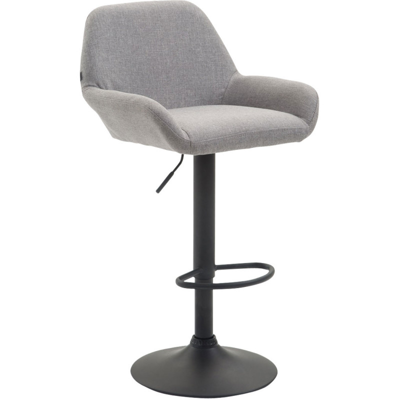 Tabouret de bar moderne en Tissu Gris Métal Noir Gylvan - 1