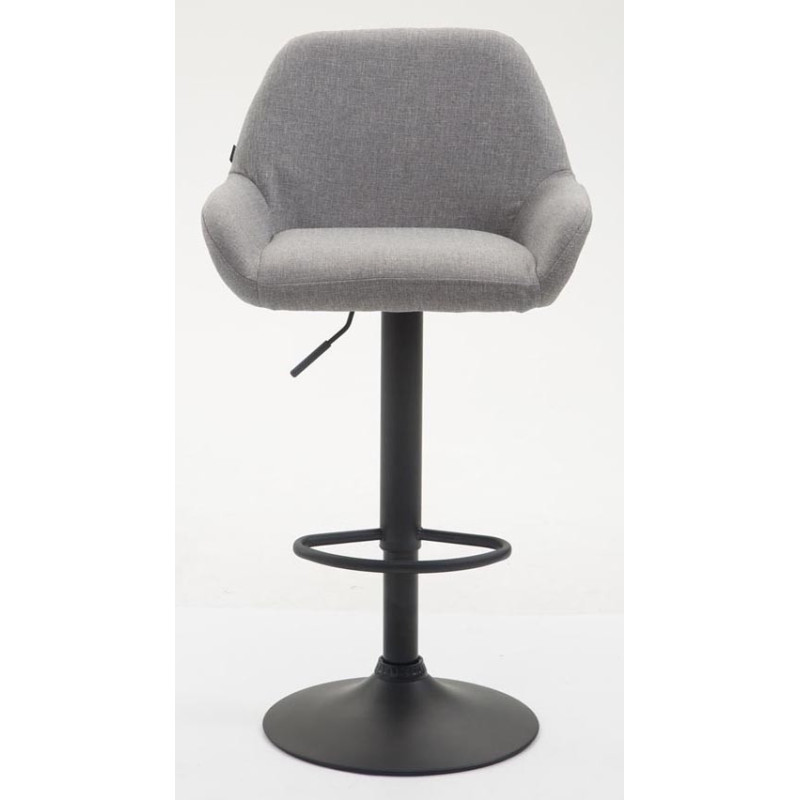 Tabouret de bar moderne en Tissu Gris Métal Noir Gylvan - 2