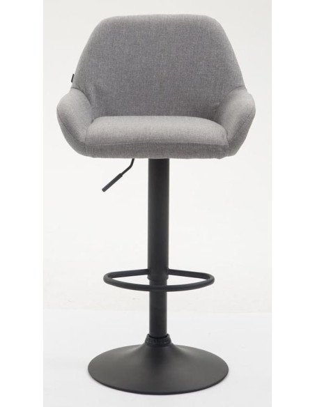 Tabouret de bar moderne en Tissu Gris Métal Noir Gylvan - 2