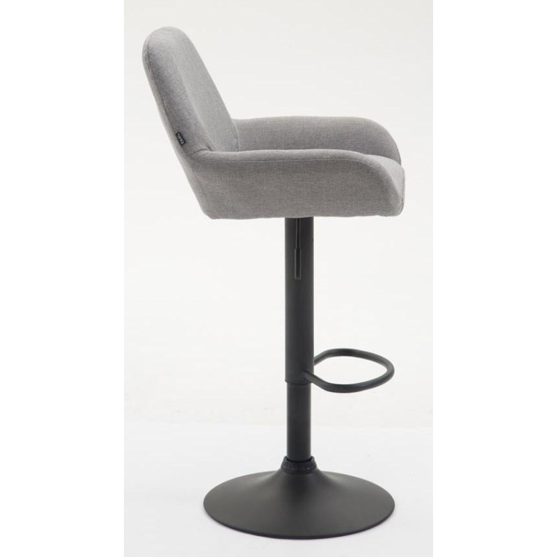 Tabouret de bar moderne en Tissu Gris Métal Noir Gylvan - 3