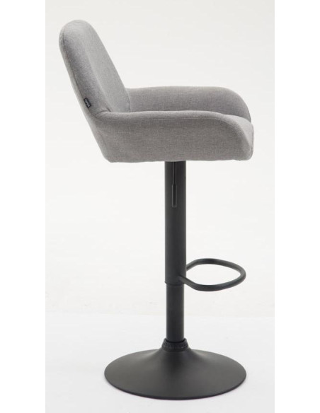 Tabouret de bar moderne en Tissu Gris Métal Noir Gylvan - 3