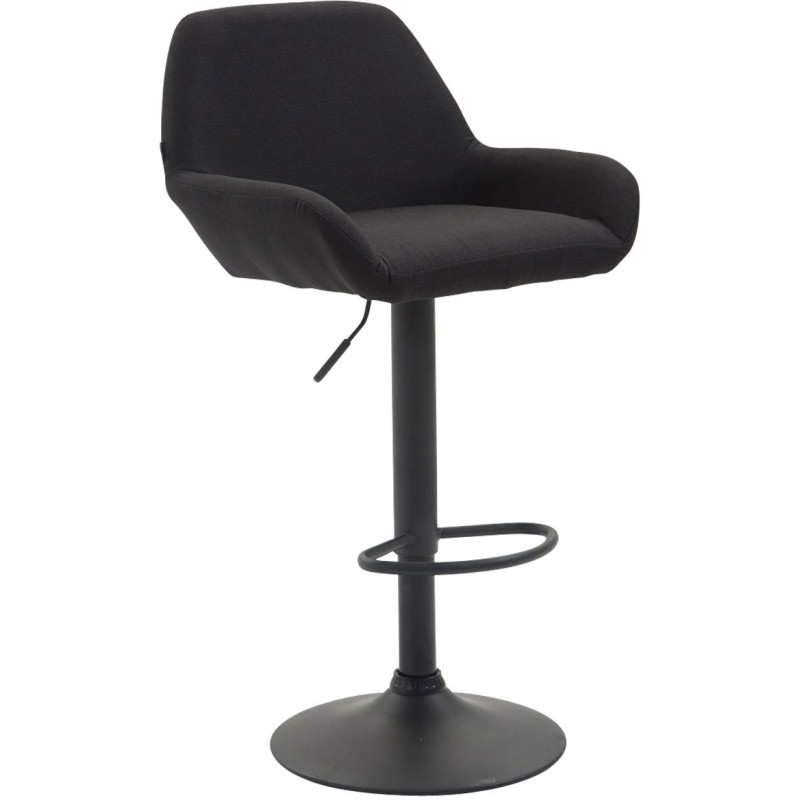 Tabouret de bar moderne en Tissu Noir Métal Noir Gylvan - 1