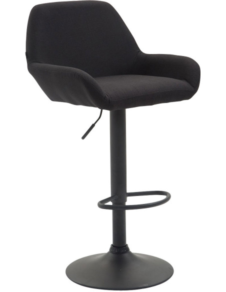Tabouret de bar moderne en Tissu Noir Métal Noir Gylvan - 1