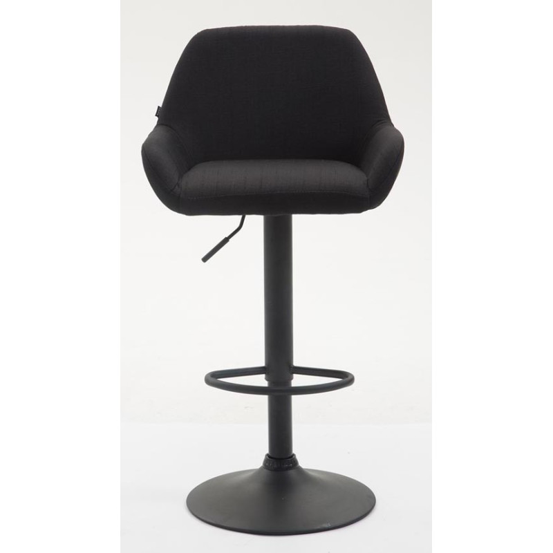 Tabouret de bar moderne en Tissu Noir Métal Noir Gylvan - 2