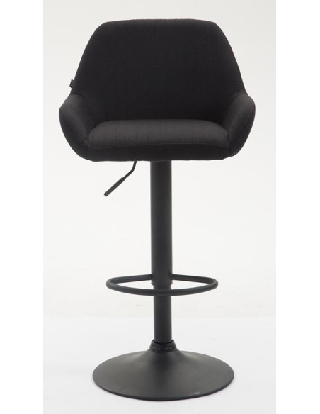 Tabouret de bar moderne en Tissu Noir Métal Noir Gylvan - 2