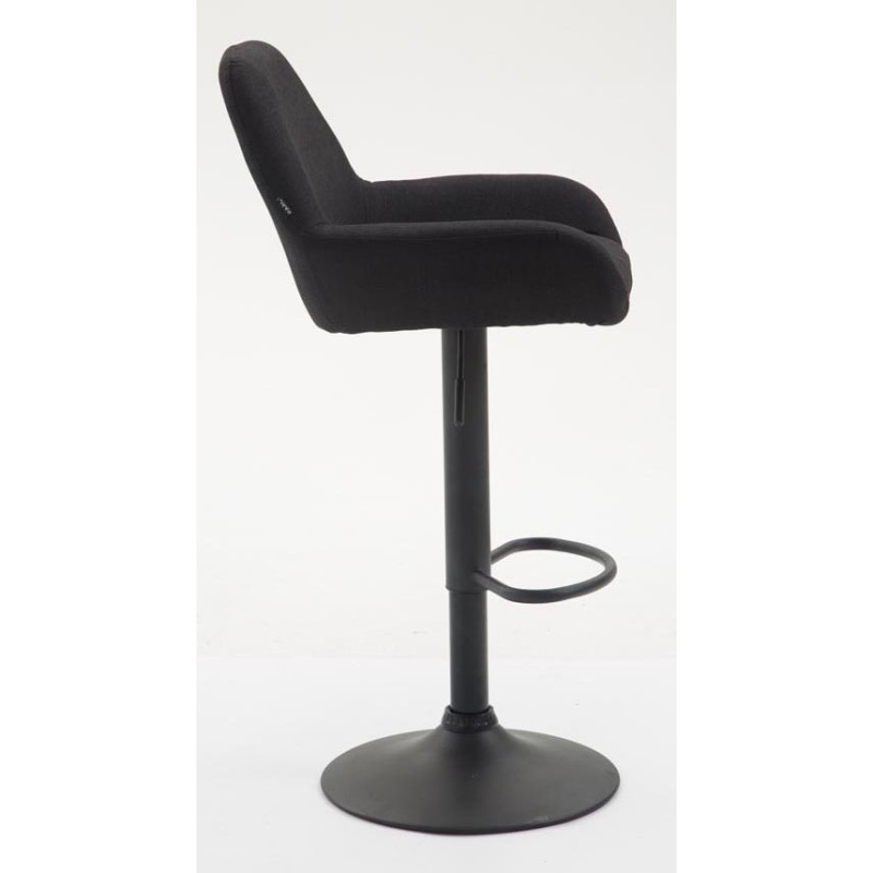 Tabouret de bar moderne en Tissu Noir Métal Noir Gylvan - 3