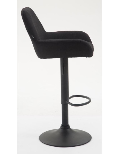 Tabouret de bar moderne en Tissu Noir Métal Noir Gylvan - 3