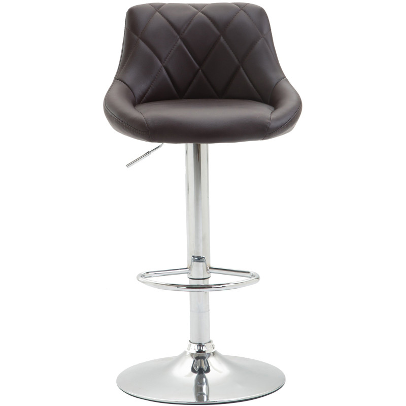 Tabouret de bar moderne chic en Polyuréthane Marron Métal Argenté Zerion - 2