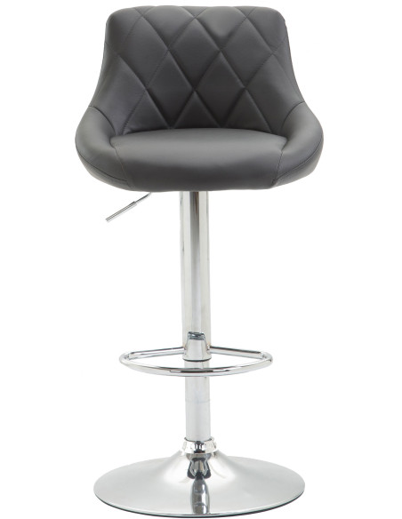 Tabouret de bar moderne chic en Polyuréthane Gris Métal Argenté Zerion - 2