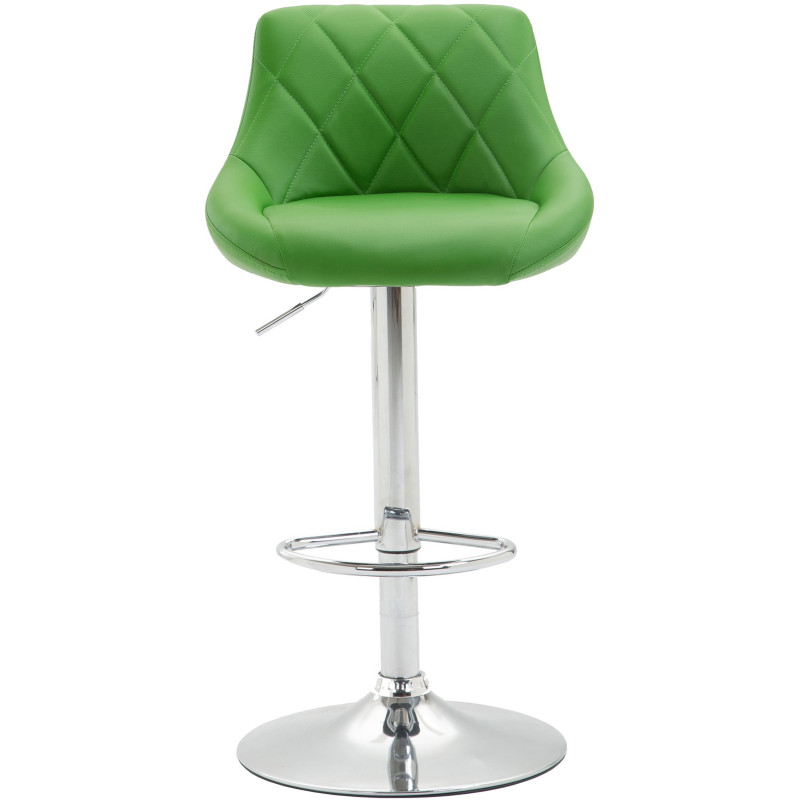 Tabouret de bar moderne chic en Polyuréthane Vert Métal Argenté Zerion - 2
