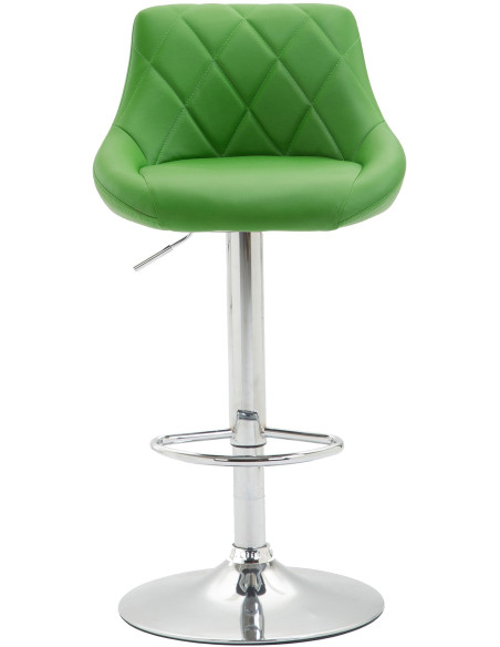 Tabouret de bar moderne chic en Polyuréthane Vert Métal Argenté Zerion - 2