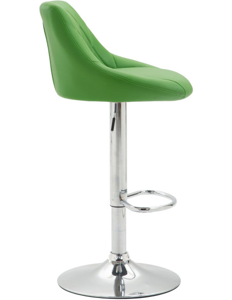 Tabouret de bar moderne chic en Polyuréthane Vert Métal Argenté Zerion - 3