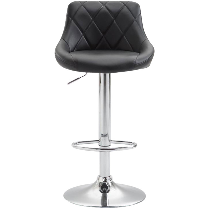 Tabouret de bar moderne chic en Polyuréthane Noir Métal Argenté Zerion - 2