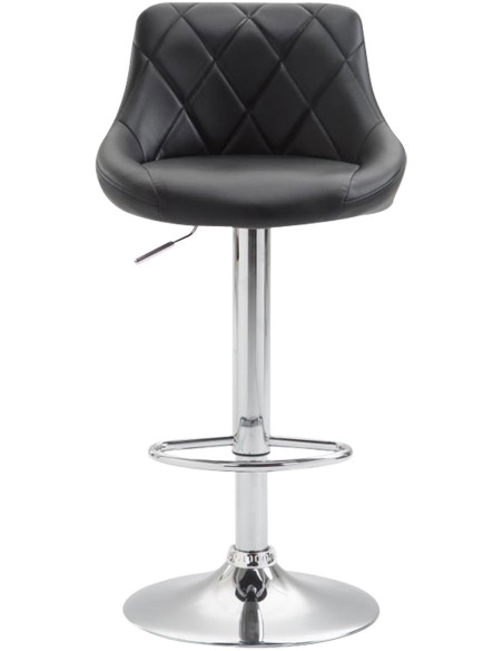 Tabouret de bar moderne chic en Polyuréthane Noir Métal Argenté Zerion - 2