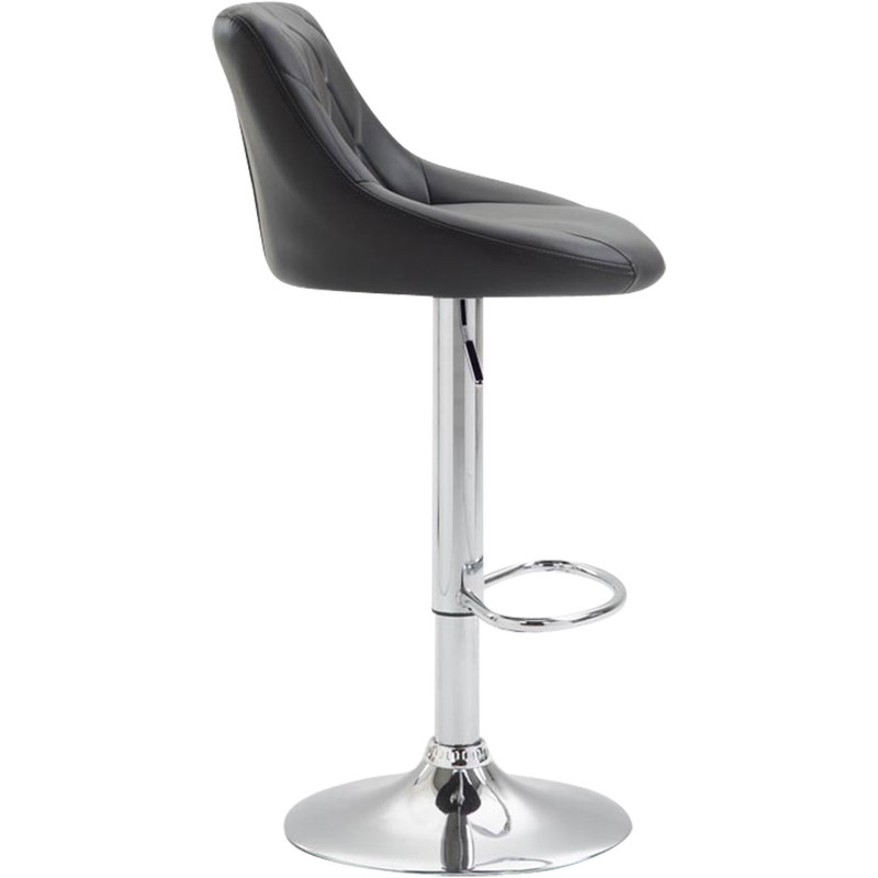 Tabouret de bar moderne chic en Polyuréthane Noir Métal Argenté Zerion - 3