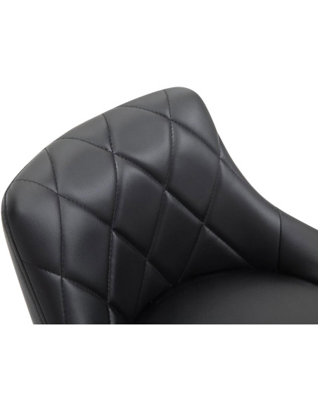 Tabouret de bar moderne chic en Polyuréthane Noir Métal Argenté Zerion - 4