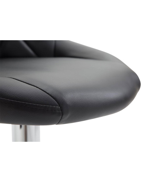 Tabouret de bar moderne chic en Polyuréthane Noir Métal Argenté Zerion - 5