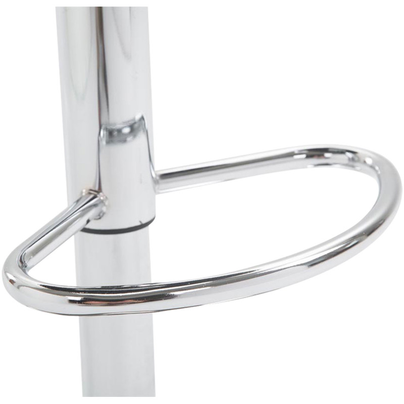 Tabouret de bar moderne chic en Polyuréthane Noir Métal Argenté Zerion - 6