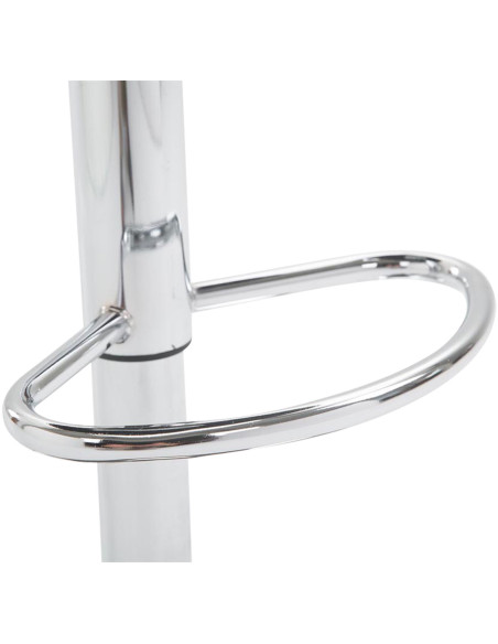 Tabouret de bar moderne chic en Polyuréthane Noir Métal Argenté Zerion - 6