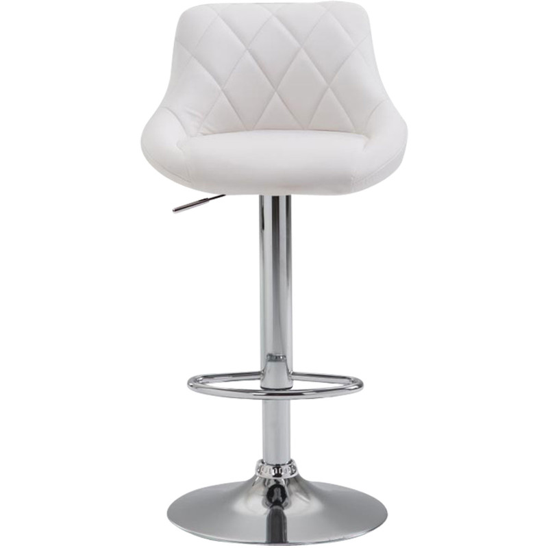Tabouret de bar moderne chic en Polyuréthane Blanc Métal Argenté Zerion - 2