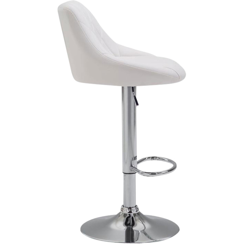 Tabouret de bar moderne chic en Polyuréthane Blanc Métal Argenté Zerion - 3