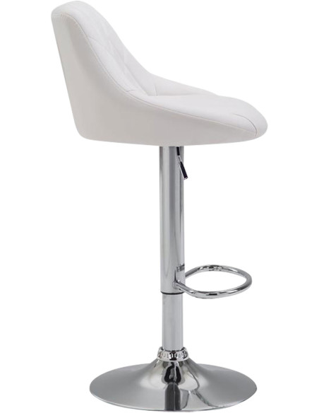 Tabouret de bar moderne chic en Polyuréthane Blanc Métal Argenté Zerion - 3