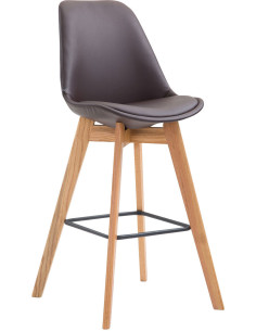Tabouret de bar scandinave en Polyuréthane Marron Bois de chêne Naturel Melvon - 1