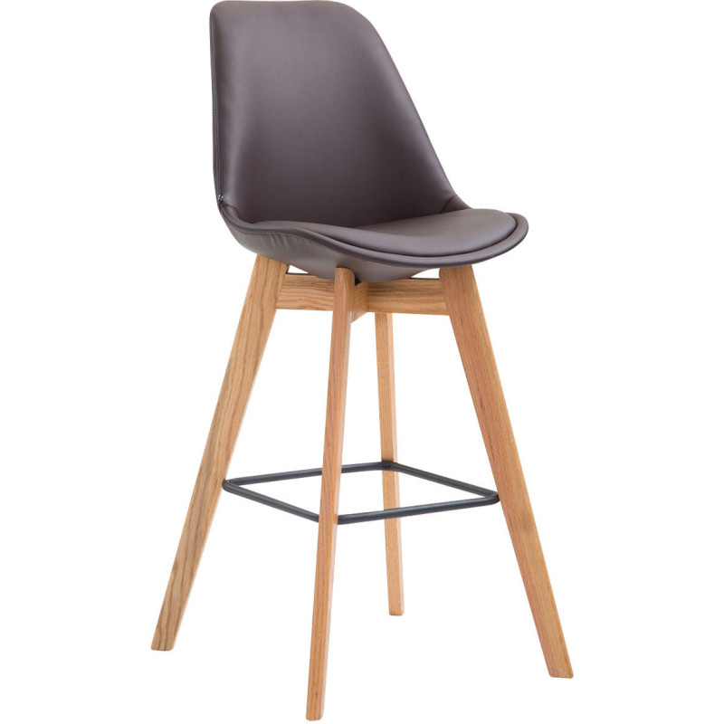 Tabouret de bar scandinave en Polyuréthane Marron Bois de chêne Naturel Melvon - 1