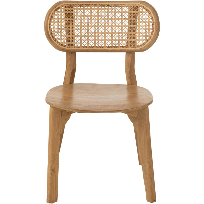 Chaise en Bois de teck Naturel Rotin Naturel Cacahouète - 2