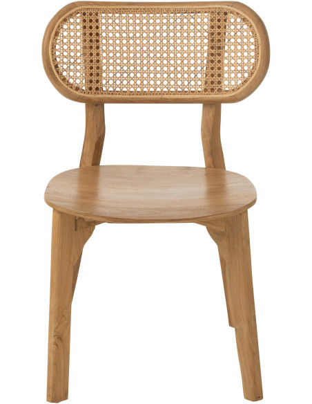 Chaise en Bois de teck Naturel Rotin Naturel Cacahouète - 2