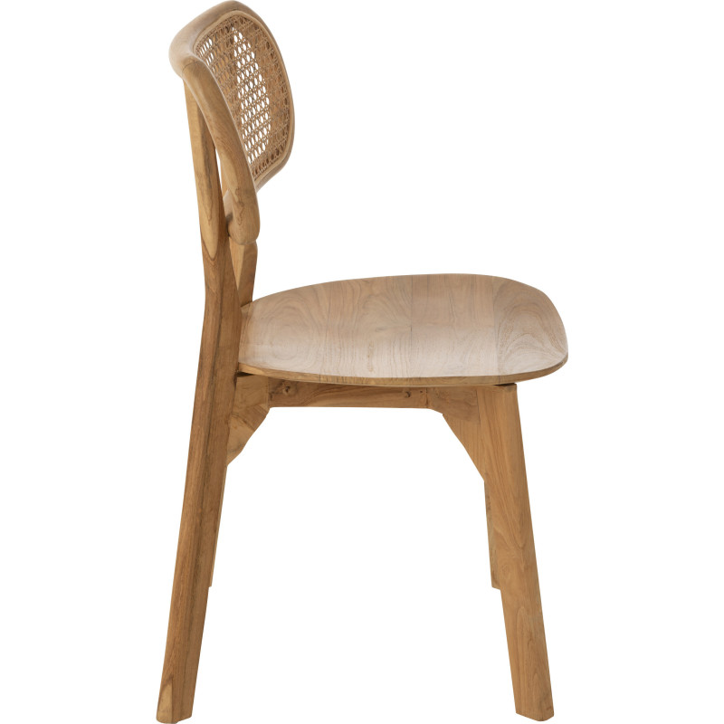 Chaise en Bois de teck Naturel Rotin Naturel Cacahouète - 3