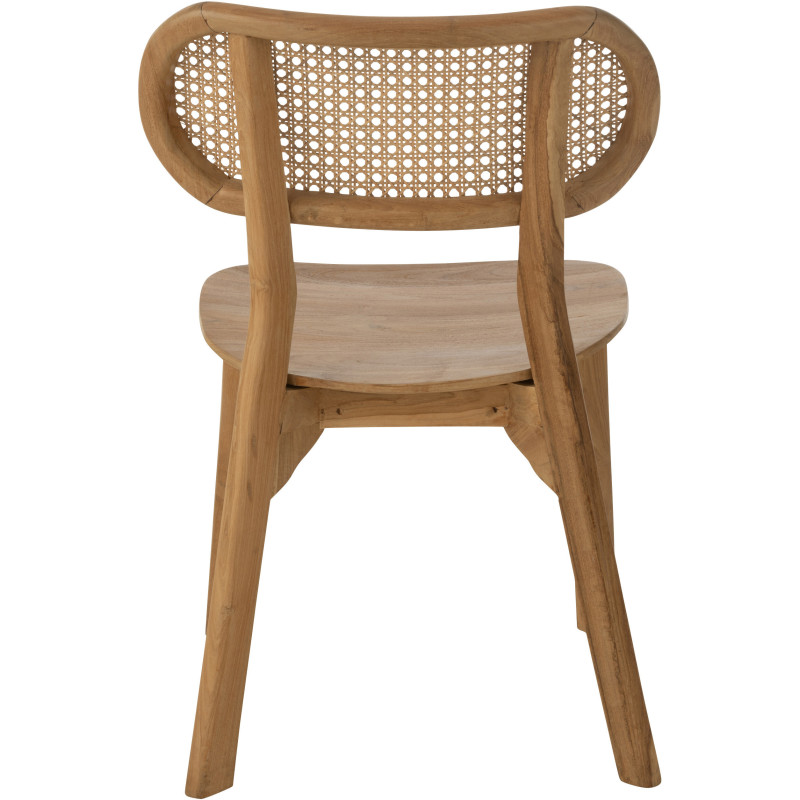Chaise en Bois de teck Naturel Rotin Naturel Cacahouète - 4