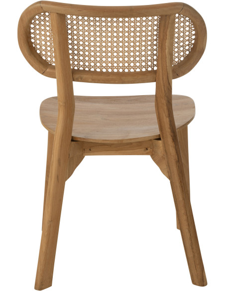 Chaise en Bois de teck Naturel Rotin Naturel Cacahouète - 4